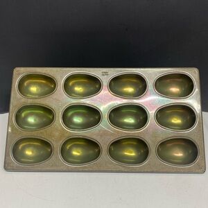 Ekco Glaco Steel Baking Pan Egg Shaped 12 Cup